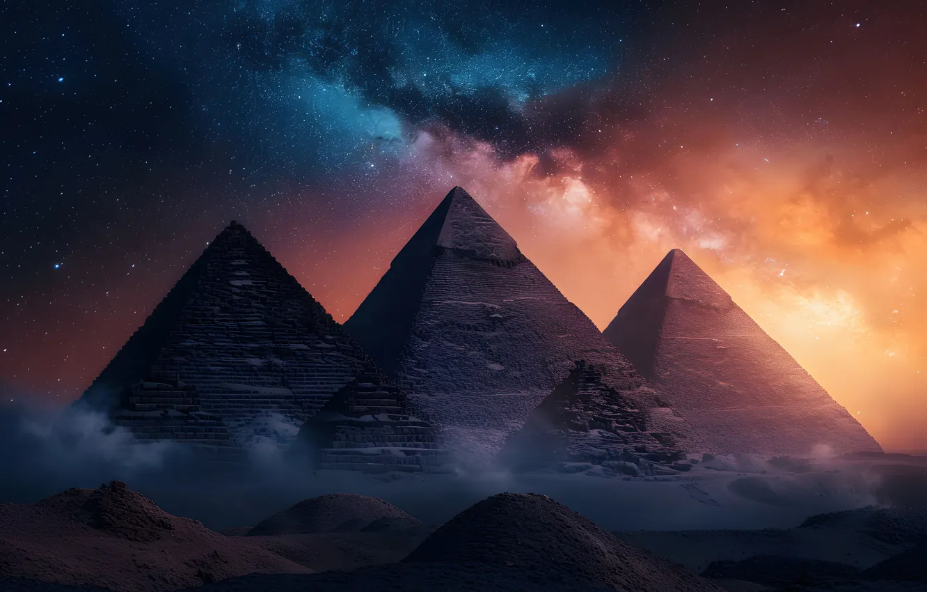 Photo wallpaper world, Egypt, Milky Way, Aesthetic, The Great Pyramid of Giza, Ancient architecture