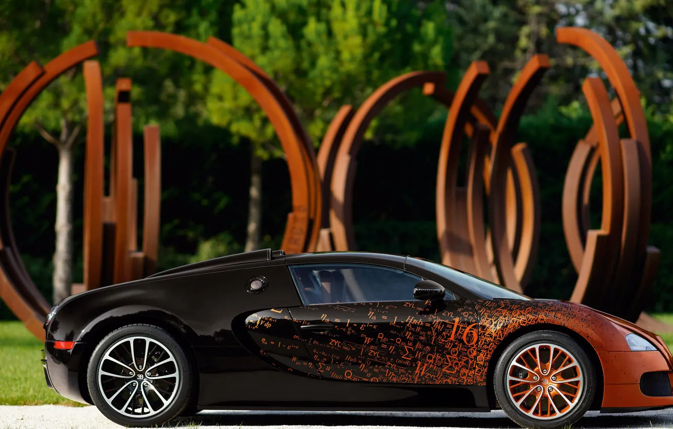 Photo wallpaper tuning, Bugatti Veyron, side view, Bugatti Veyron, Grand Sport Bernar Venet