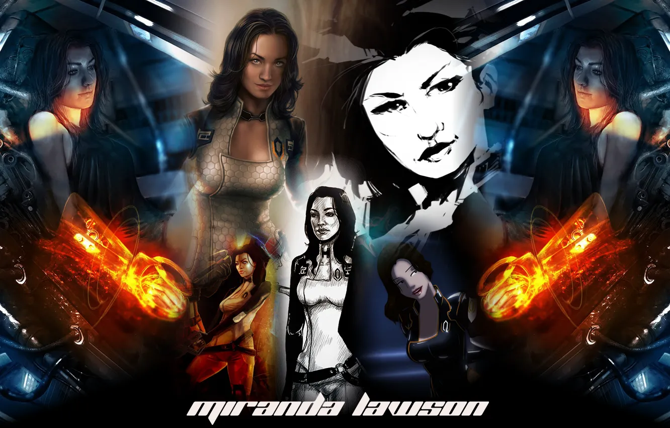 Photo wallpaper face, mass effect, Miranda