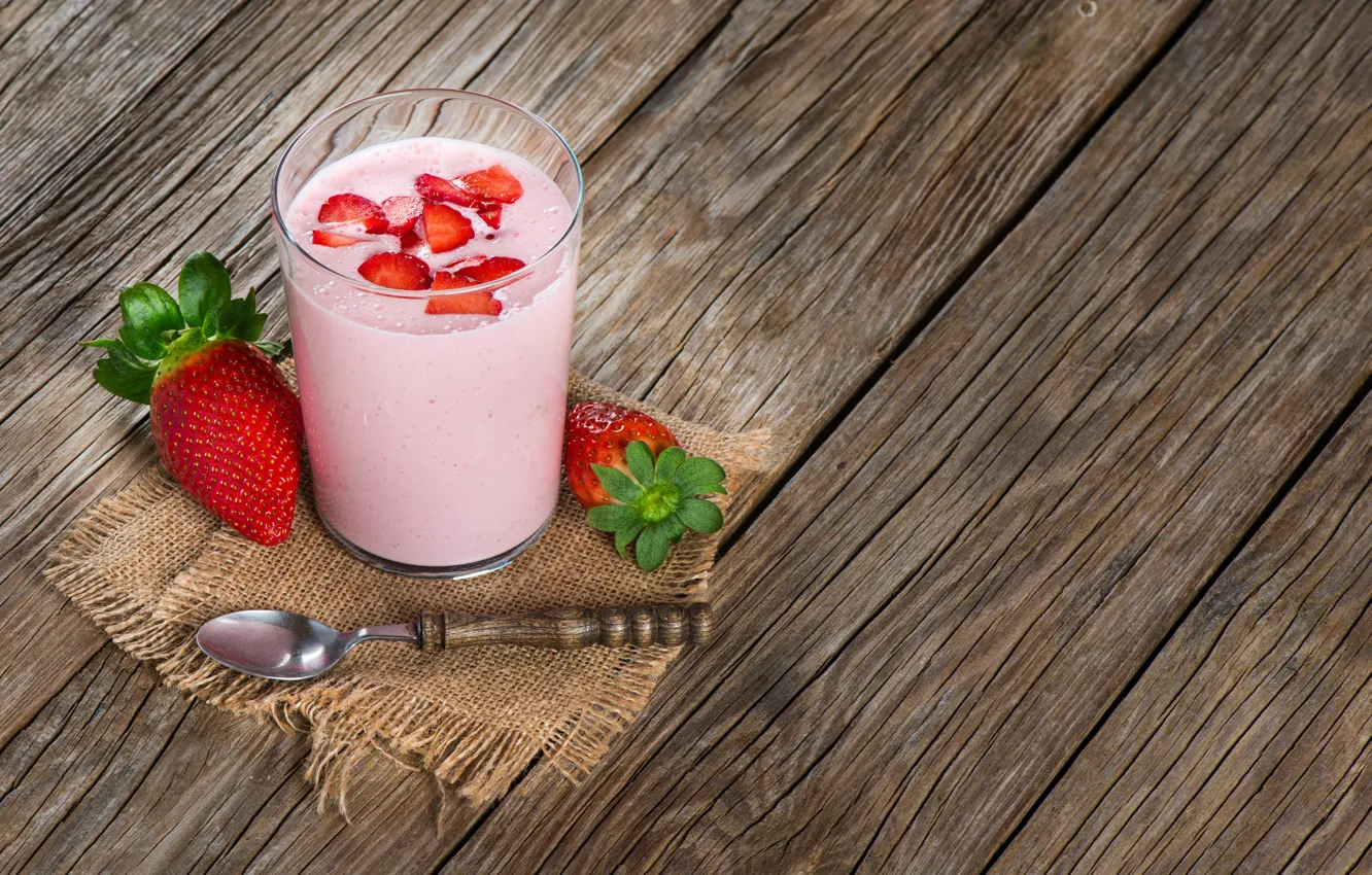 Photo wallpaper berries, strawberry, drink, smoothies