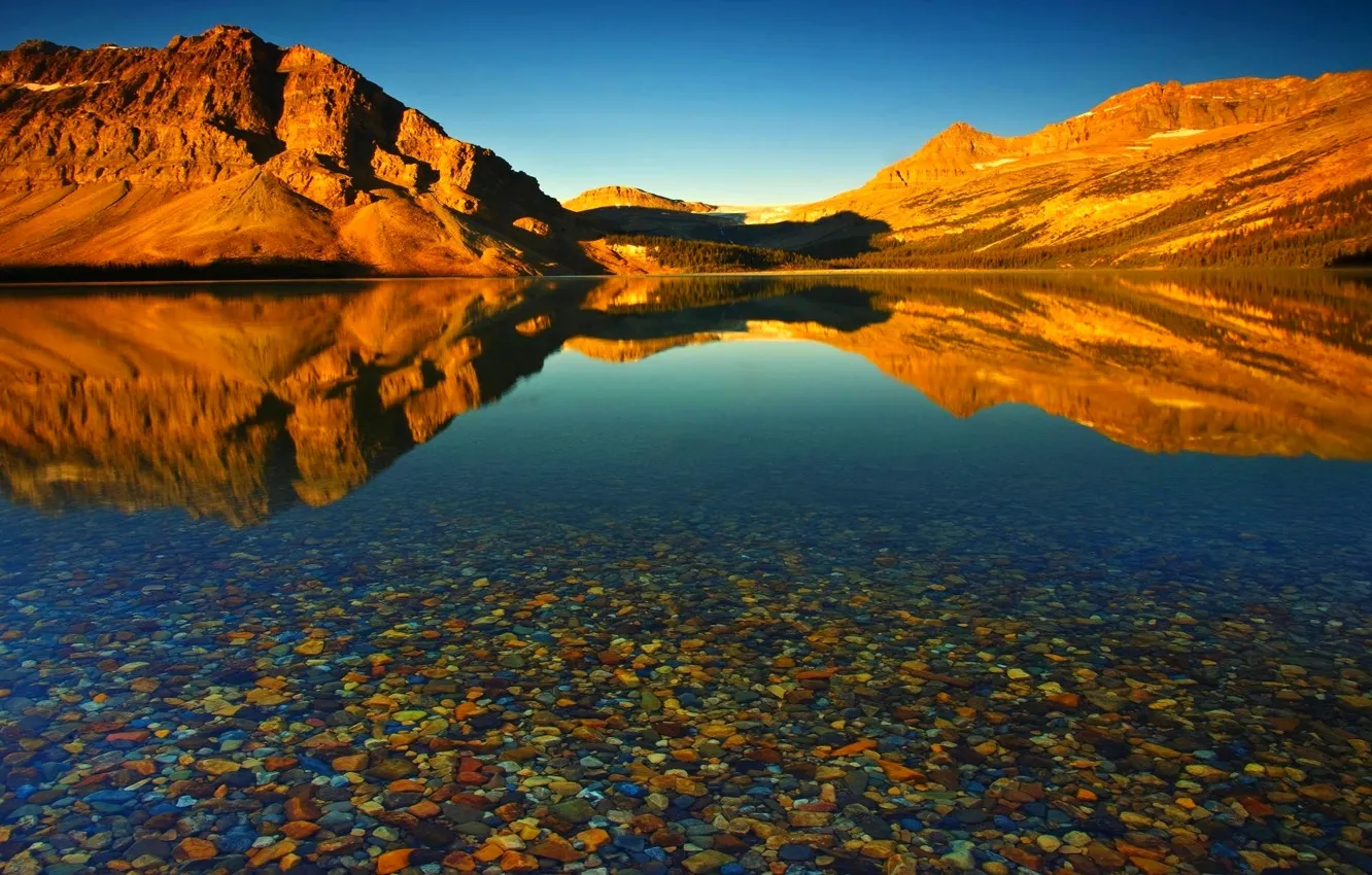 Photo wallpaper water, mountains, lake, reflection