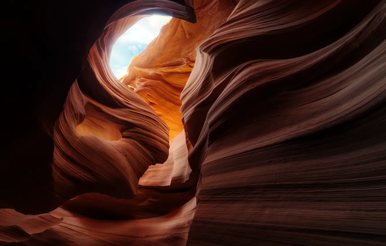 Photo wallpaper light, nature, rocks, texture, Antelope canyon