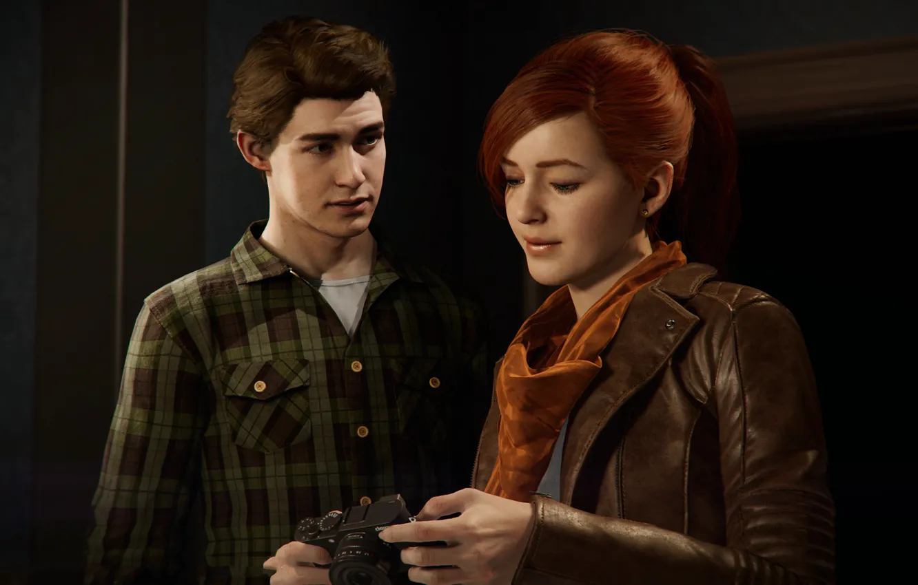 Photo wallpaper The game, The camera, Red, Marvel, Game, Comics, Peter Parker, Peter Parker
