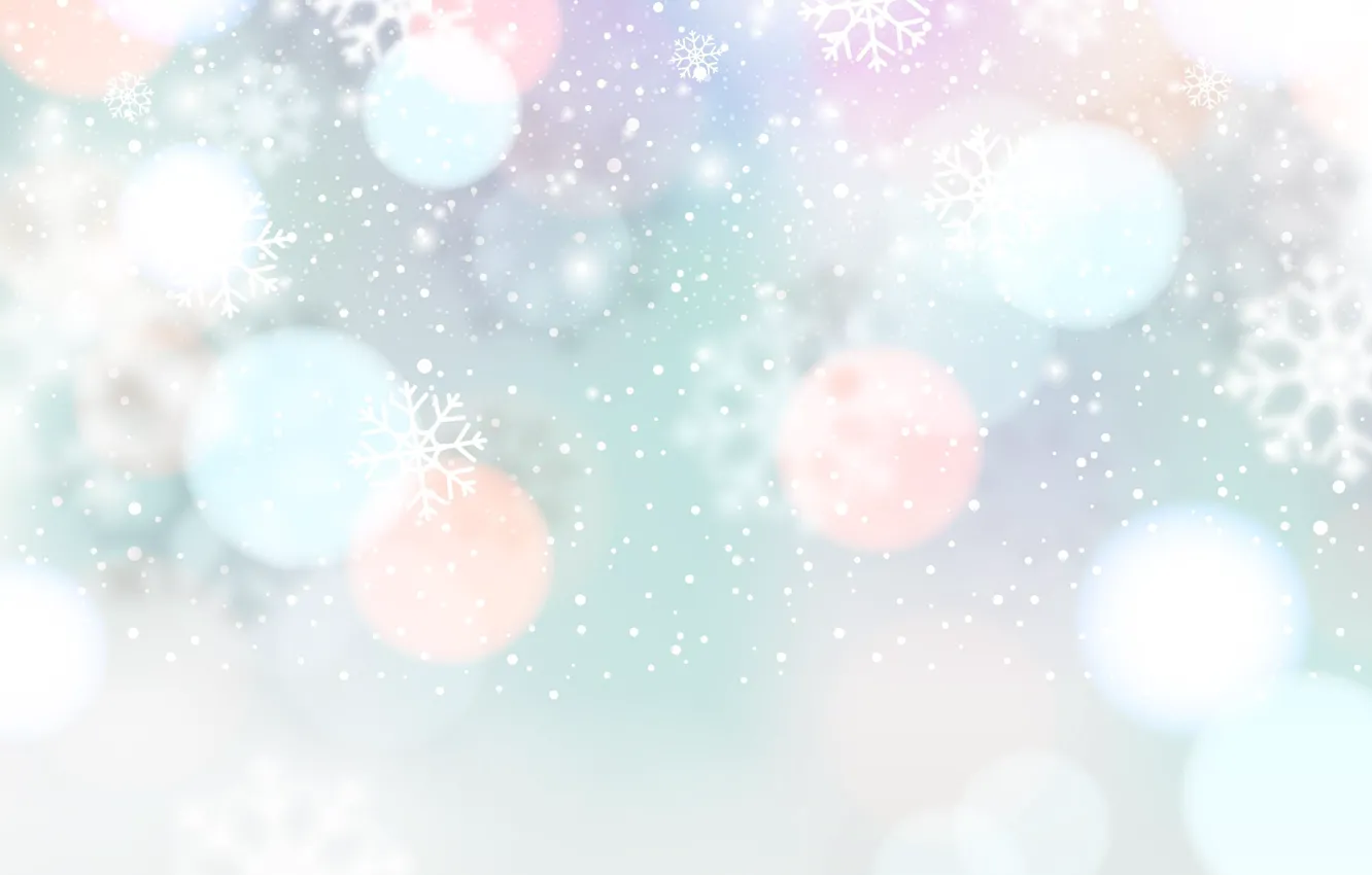 Photo wallpaper winter, light, snow, snowflakes, glare, texture, Christmas, New year