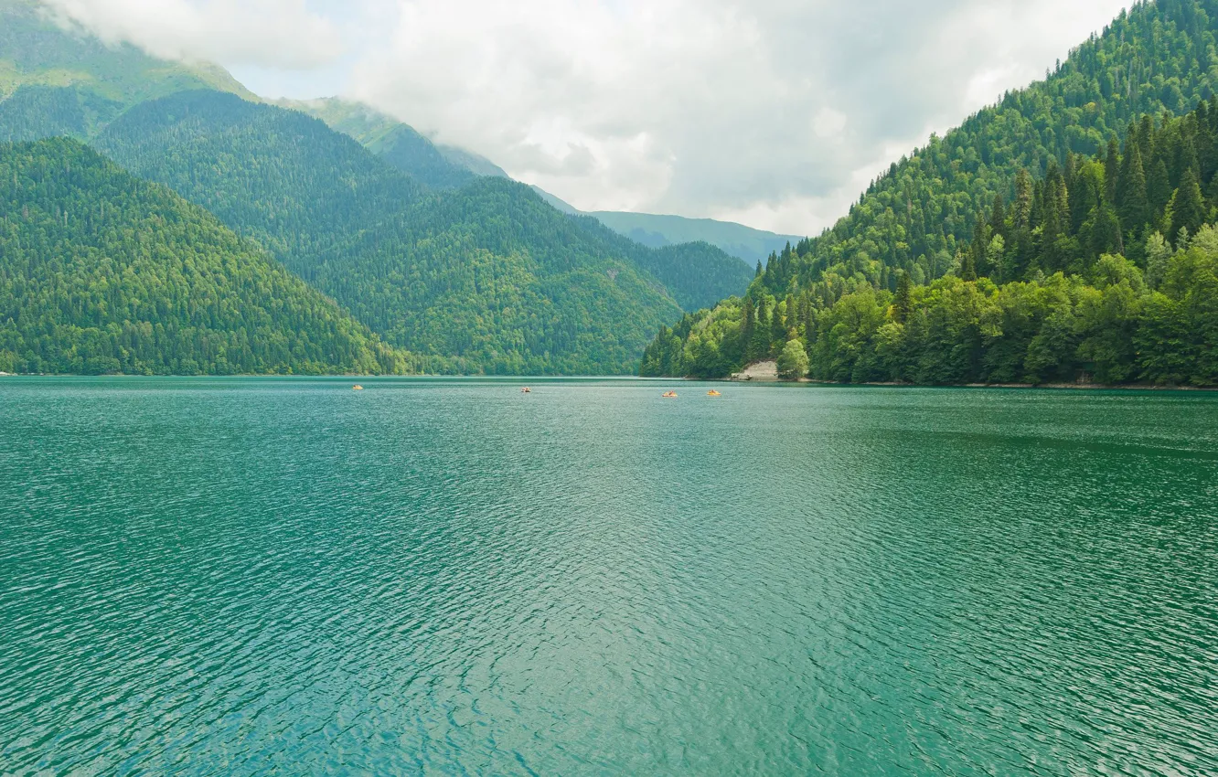 Photo wallpaper mountains, nature, lake, nature, mountains, lake, Abkhazia, Abkhazia