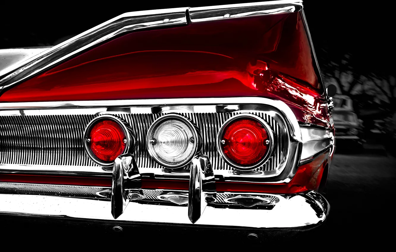 Photo wallpaper retro, reflection, background, lights, Chevrolet, 1960, Chevrolet, classic