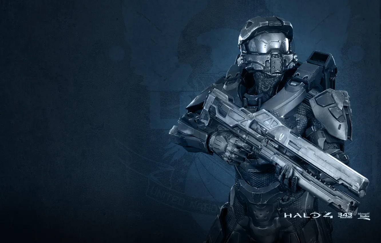 Photo wallpaper soldiers, rifle, the suit, Halo 4