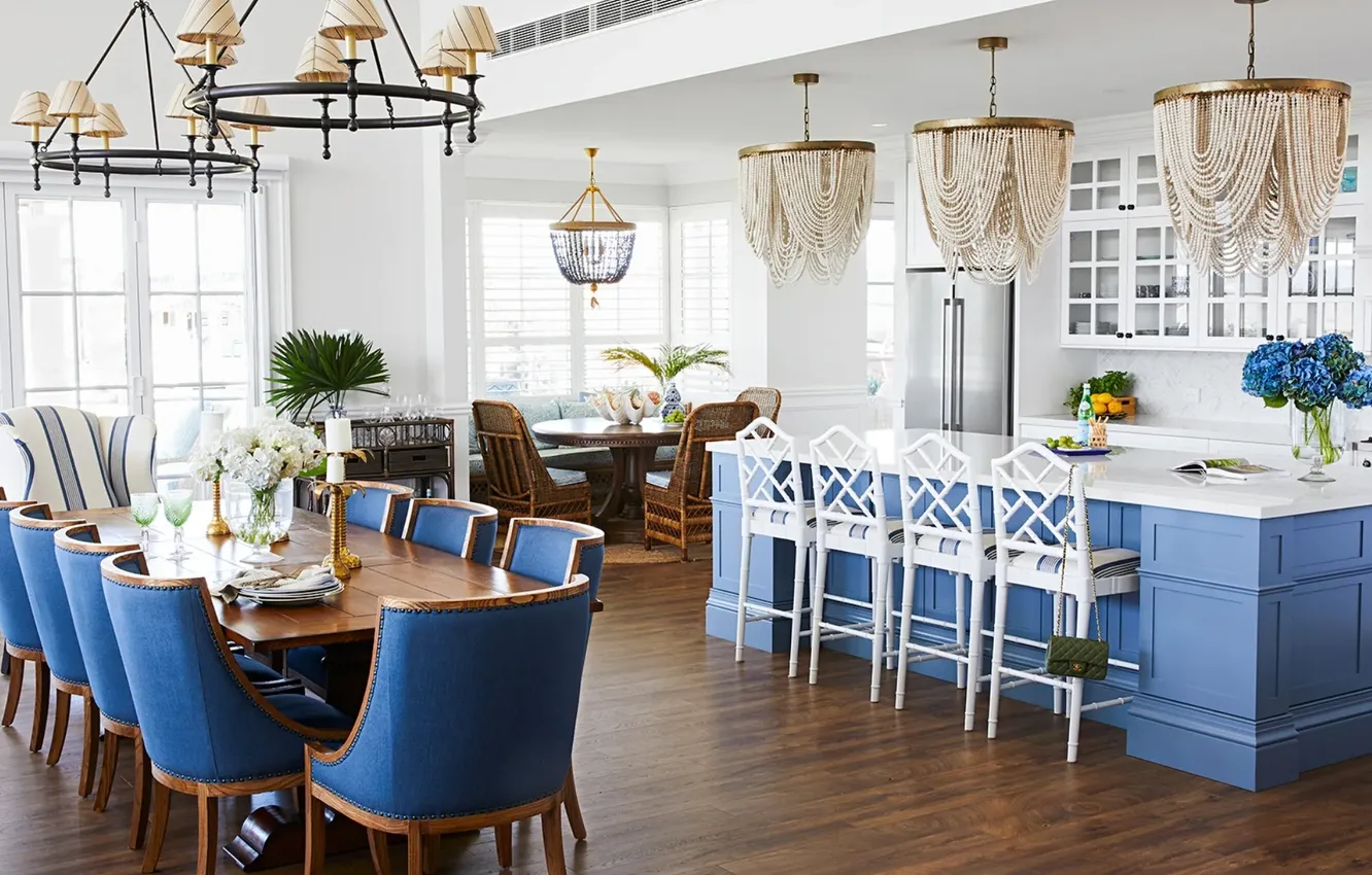 Photo wallpaper design, style, Villa, interior, kitchen, dining room
