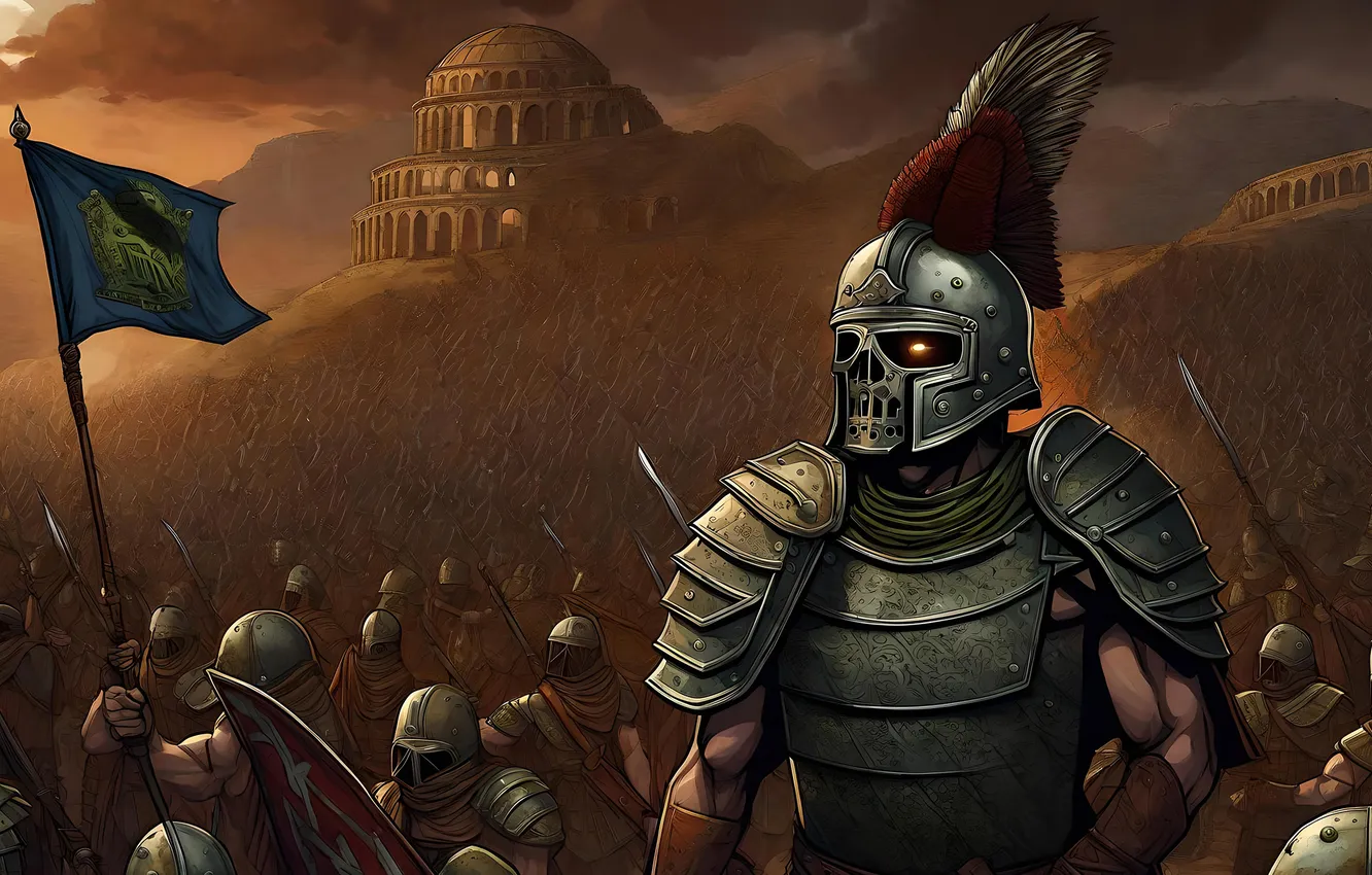 Photo wallpaper flag, knight, army