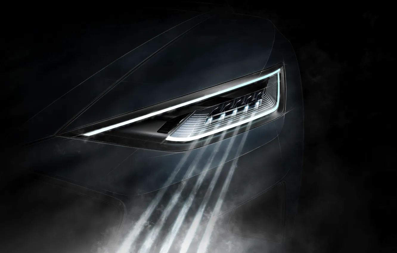 Photo wallpaper Concept, light, Audi, coupe, headlight, Coupe, 2014, Prologue