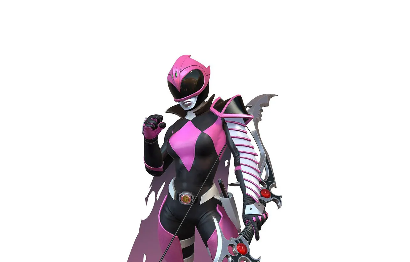 Photo wallpaper girl, background, bow, art, girl, armor, cloak, pink