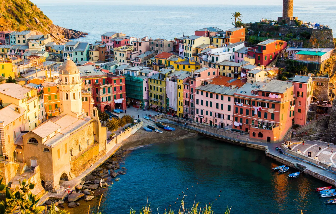 Photo wallpaper sea, home, Italy, Vernazza