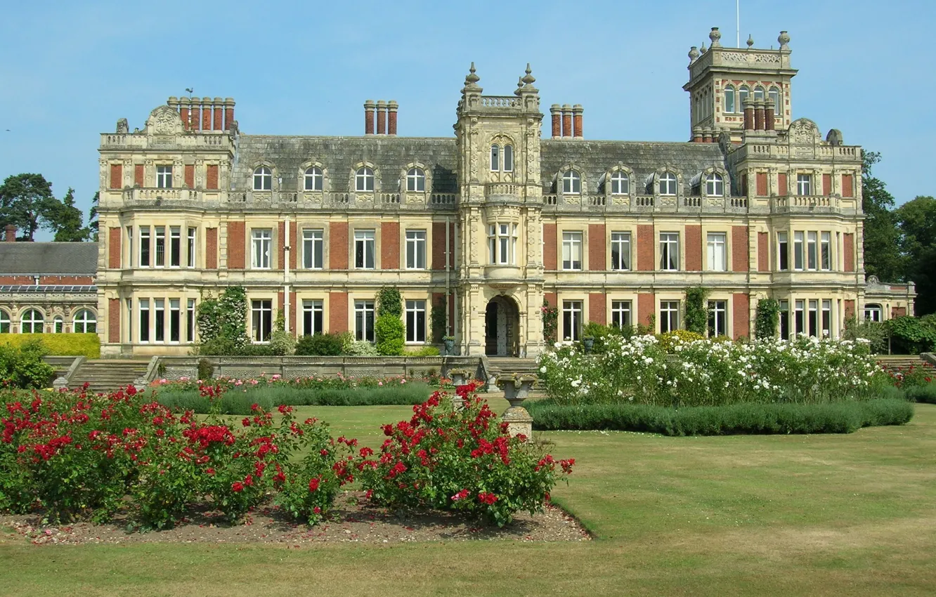 Photo wallpaper castle, garden, Somerleyton
