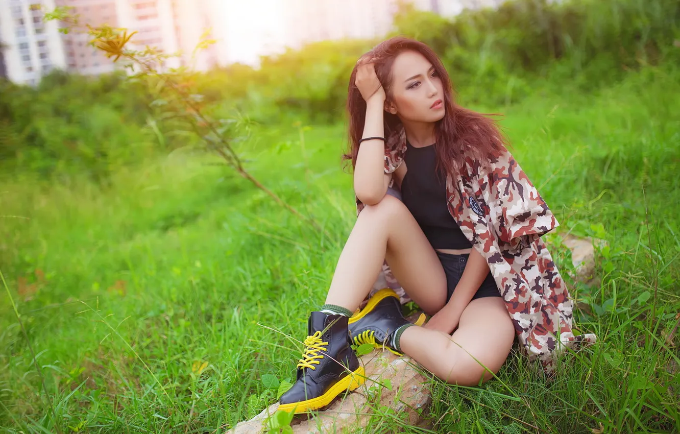 Photo wallpaper summer, girl, Asian