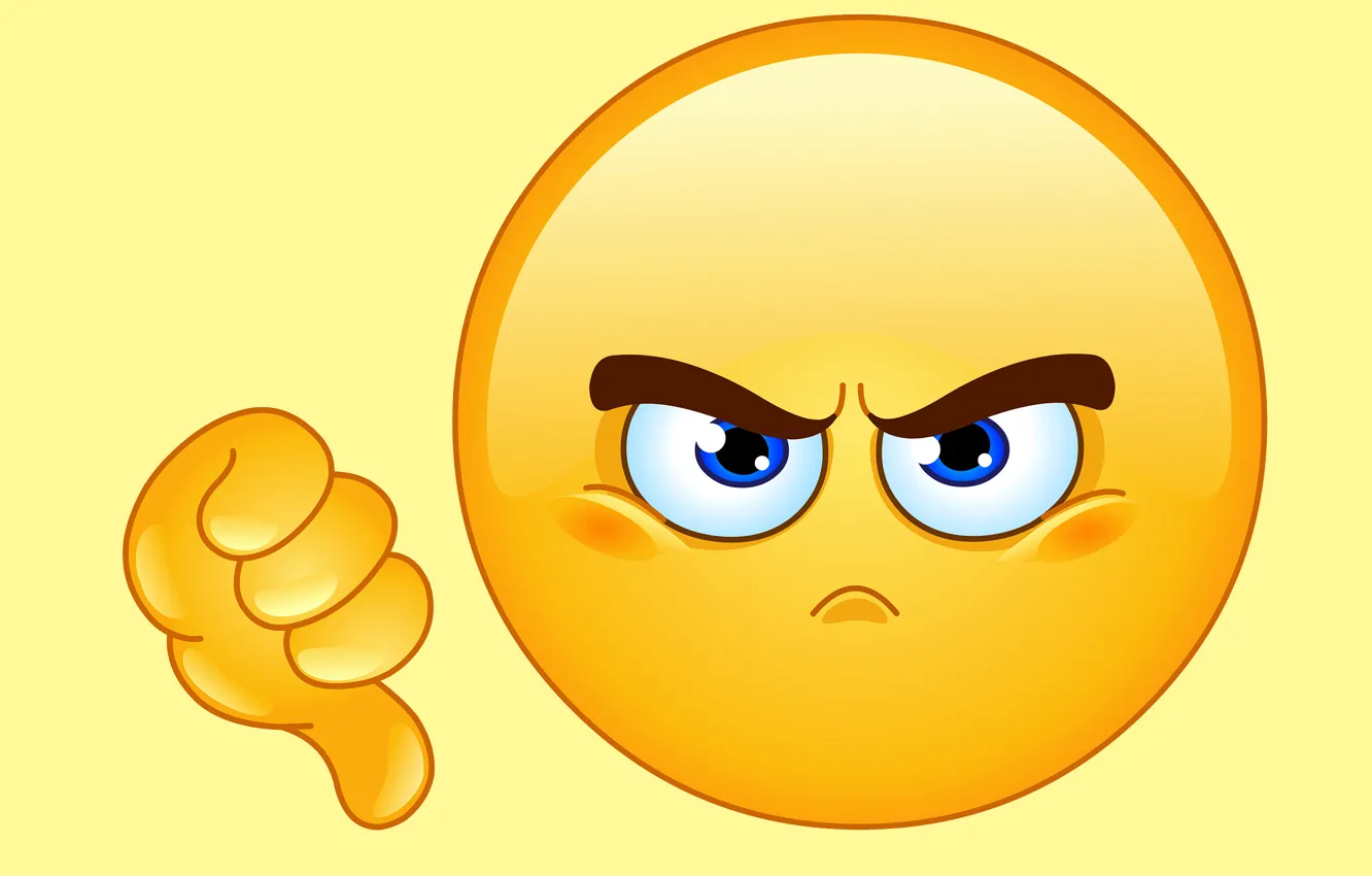 Photo wallpaper face, angry, thumb down