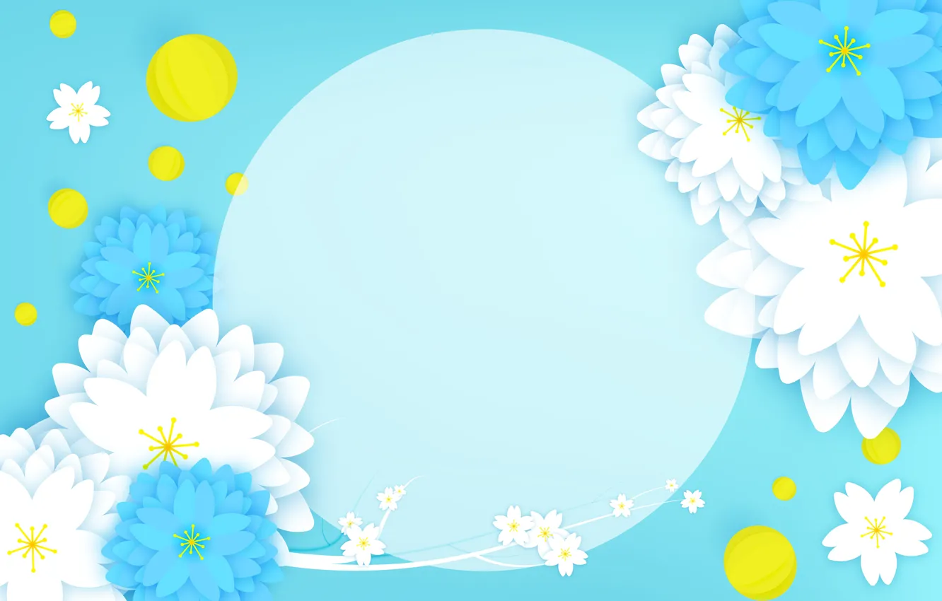Photo wallpaper flowers, paper, background, vector