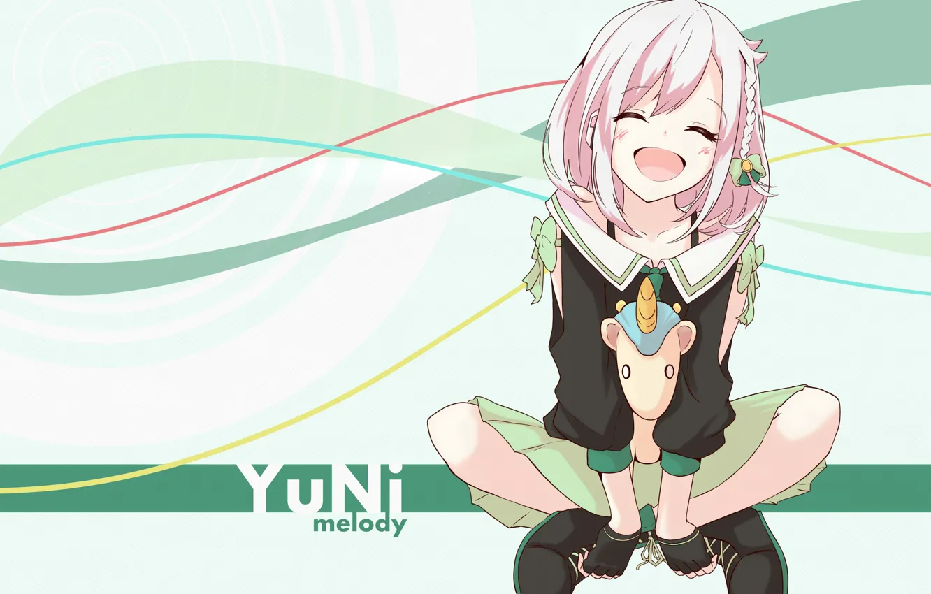 Photo wallpaper background, girl, vocaloid, sitting, Vocaloid, pink hair