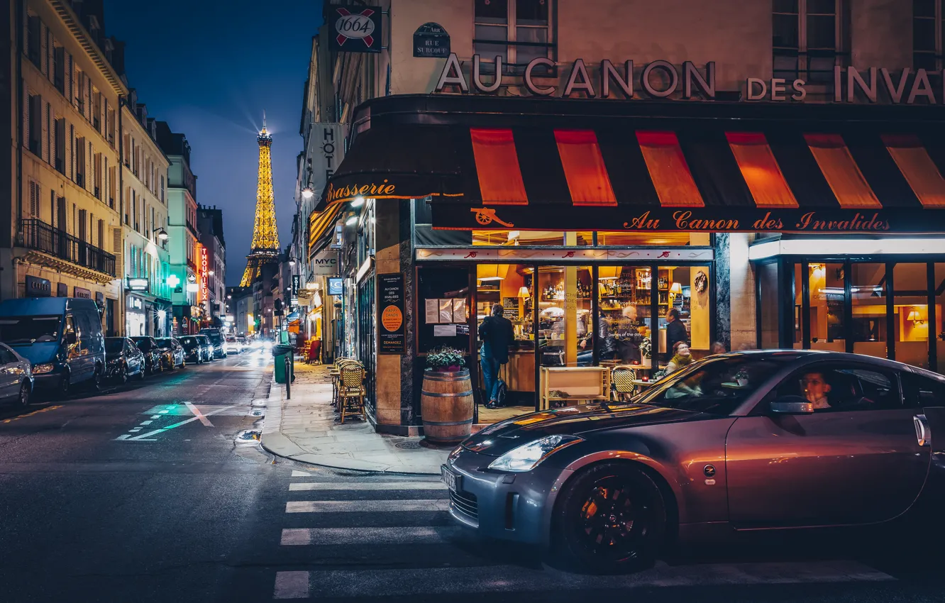 Photo wallpaper machine, the city, street, France, Paris, building, tower, home