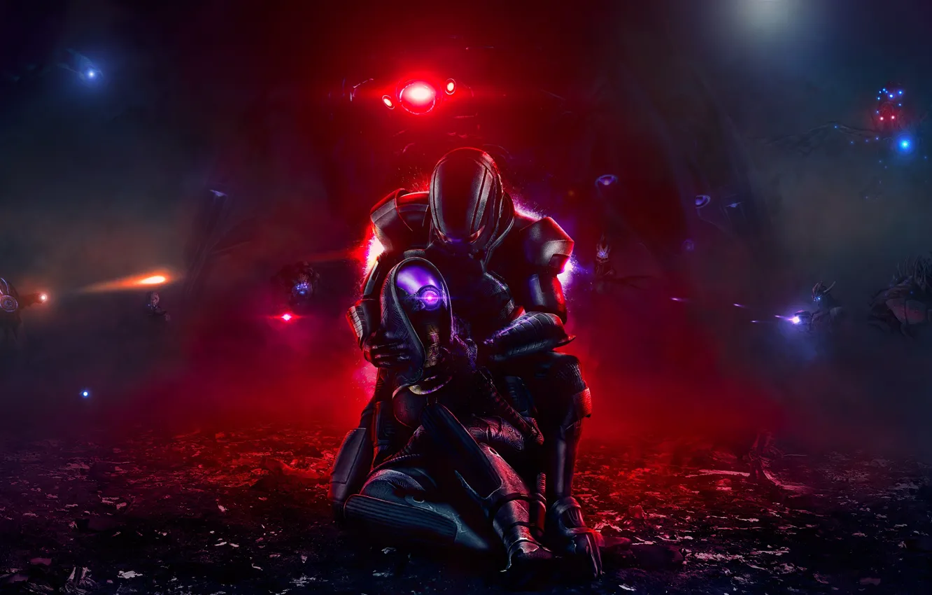 Photo wallpaper game, mass effect, shepard, art, Characters, tali zorah