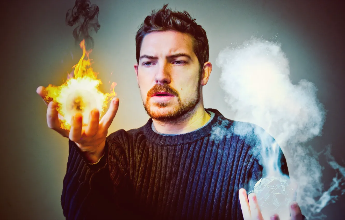 Photo wallpaper ice, lights, people, the situation