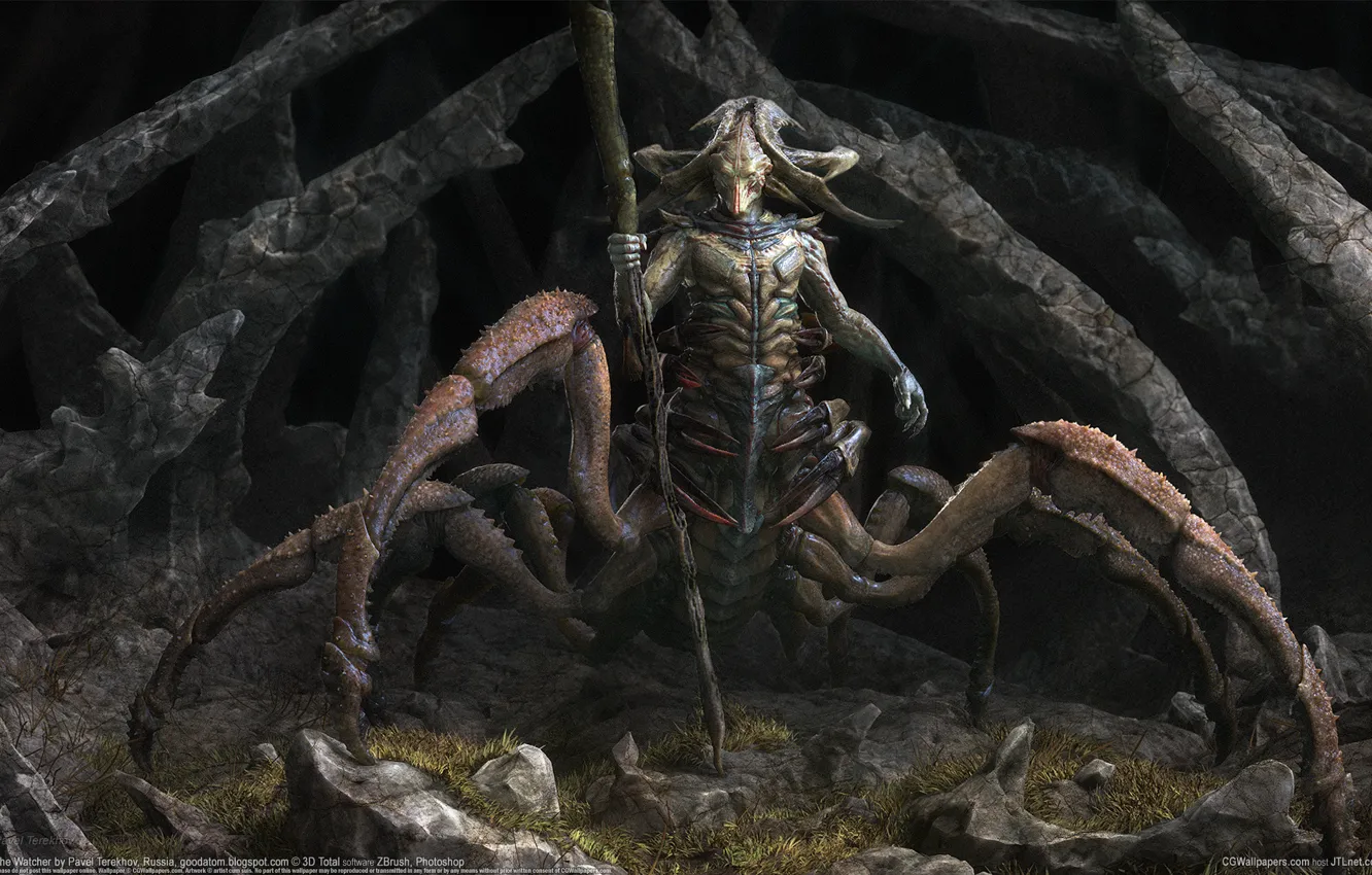 Photo wallpaper monster, fantasy, art, CG wallpapers, Pavel Terekhov, The Watcher