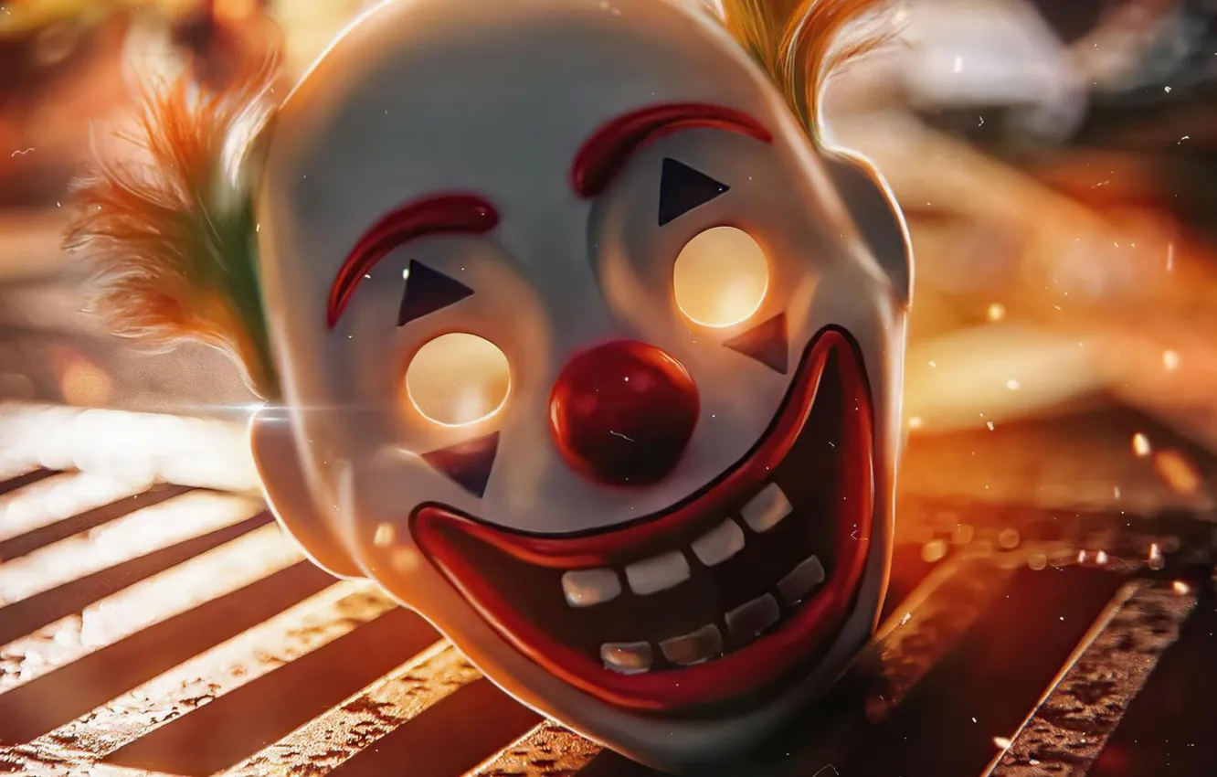 Photo wallpaper smile, clown, mask