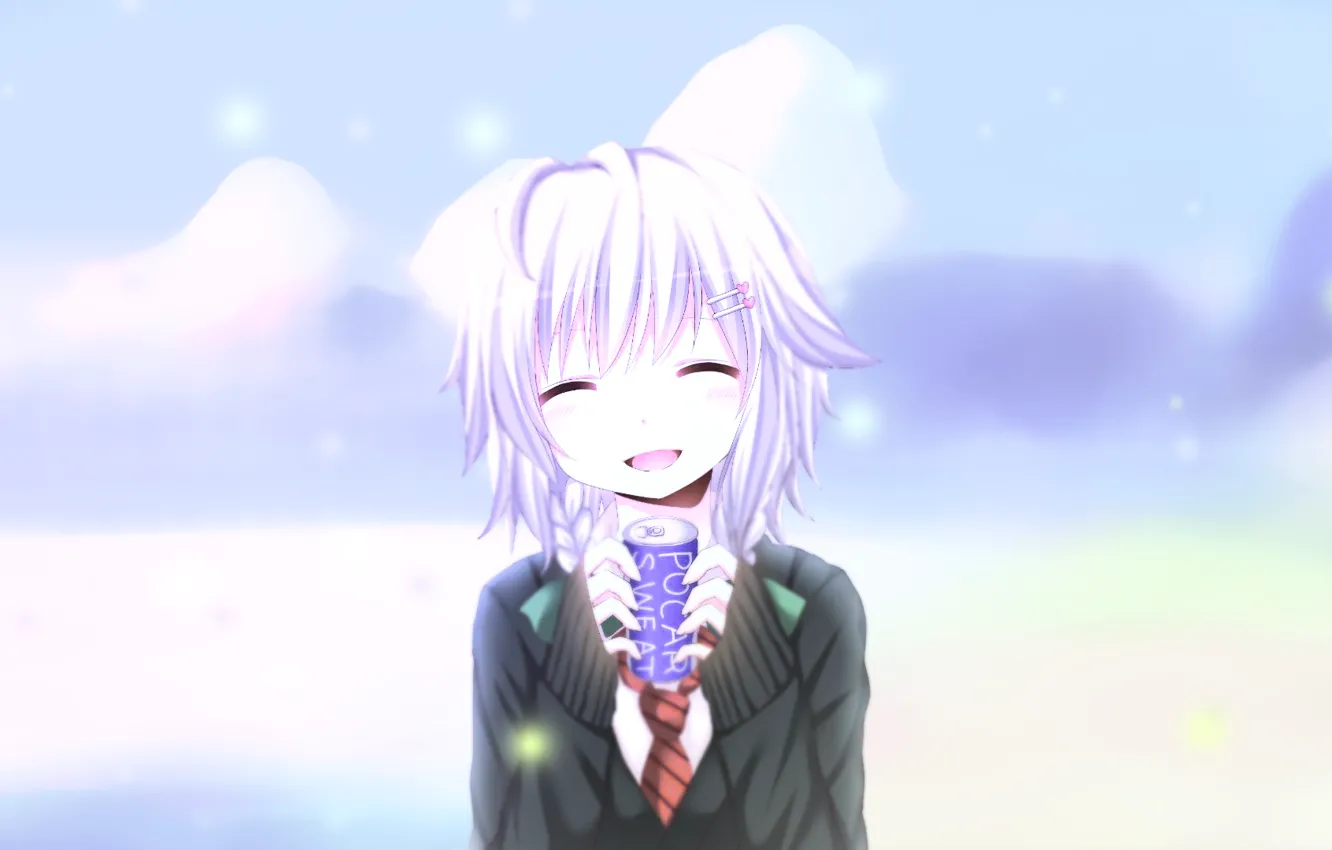 Photo wallpaper girl, snow, anime, smiling, Sweetheart