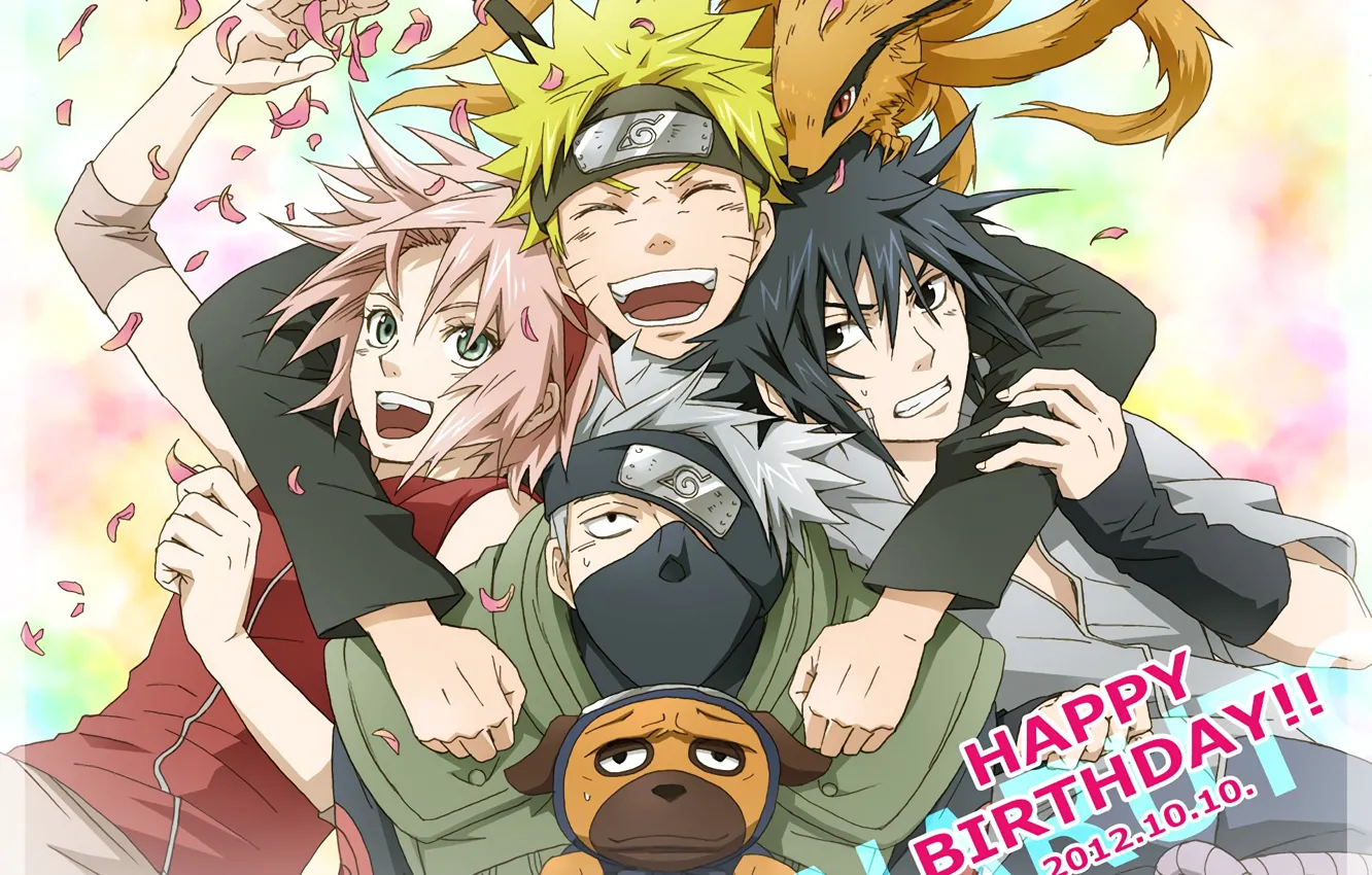 Photo wallpaper anime, Sakura, art, Sasuke, Naruto, Naruto, team 7, Kakashi