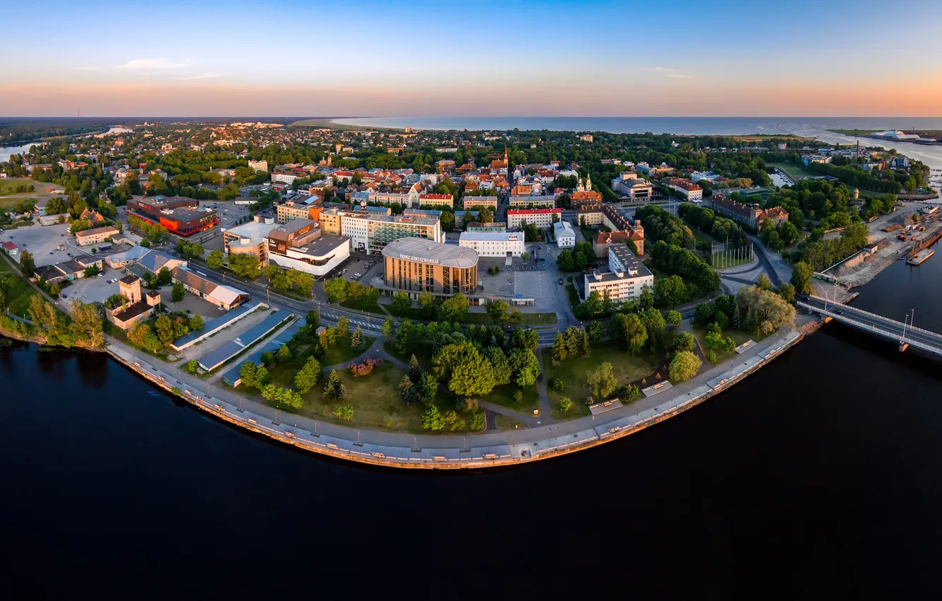 Photo wallpaper Estonia, bird's-eye view, Пярну