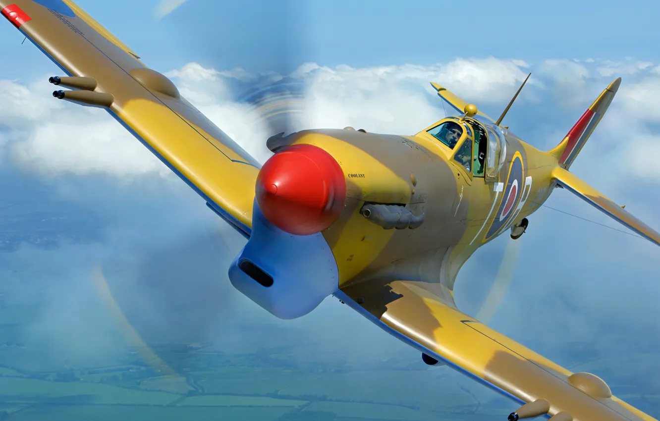 Photo wallpaper Fighter, Spitfire, Supermarine Spitfire, RAF, The Second World War, Supermarine Spitfire Mk.Vc