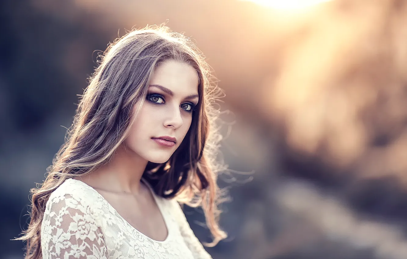 Photo wallpaper portrait, bokeh, Alessandro Di Cicco, Sweet Sixteen