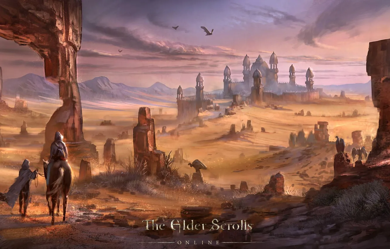Photo wallpaper the city, desert, The Elder Scrolls, The Elder Scrolls Online, TES Online, Hammer fur, Alik'r, …