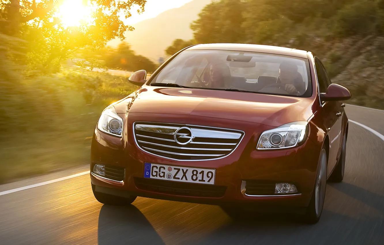 Photo wallpaper road, mountains, Insignia, Opel