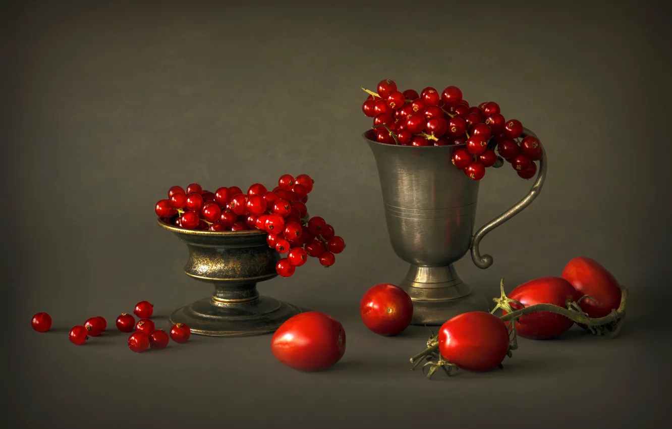 Photo wallpaper berries, still life, currants, tomatoes