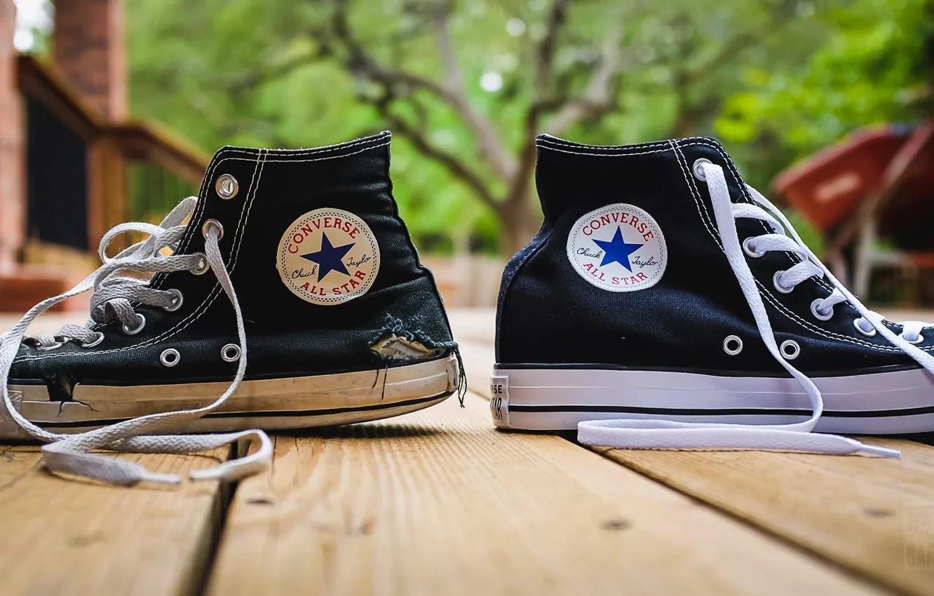 Photo wallpaper sport, shoes, sneakers, old, new