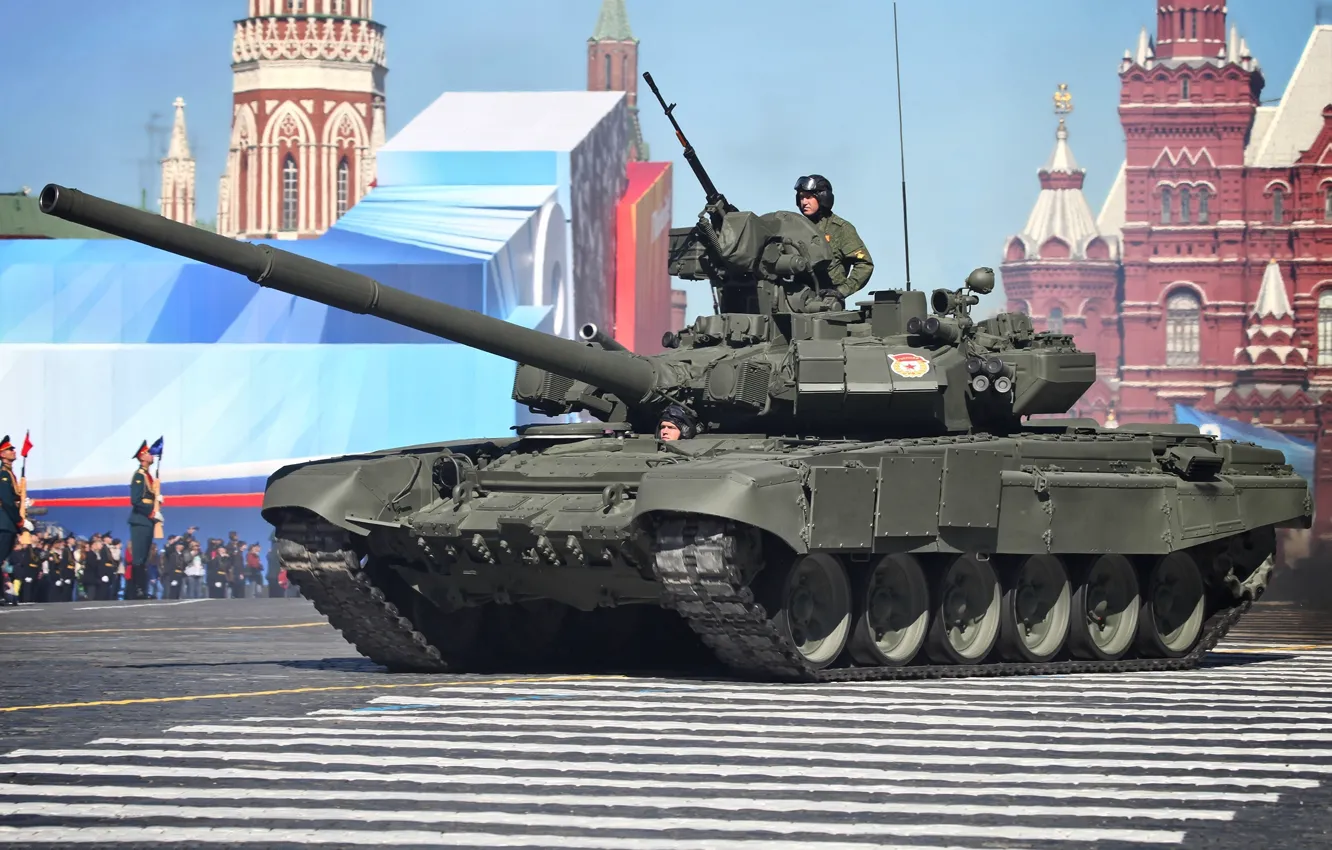 Photo wallpaper tank, combat, May 9, red square, T-90, main, Victory Parade