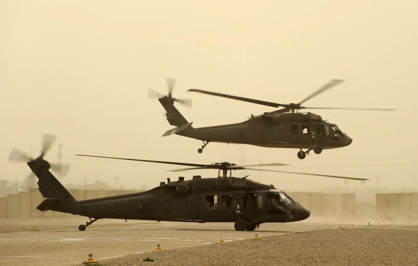 Photo wallpaper helicopter, the rise, UH-60, Black Hawk
