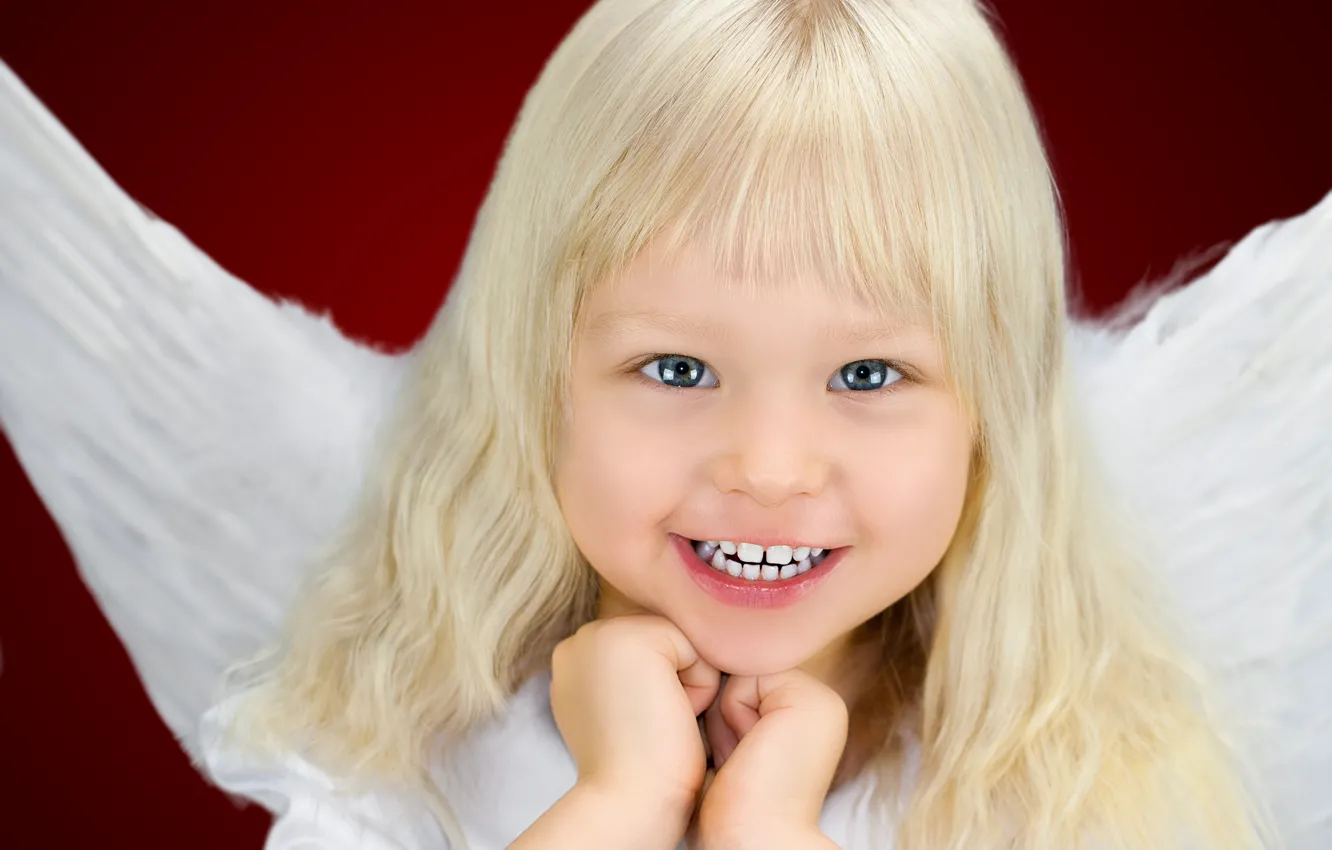 Photo wallpaper children, childhood, wings, angel, beautiful, wings, beautiful, angel