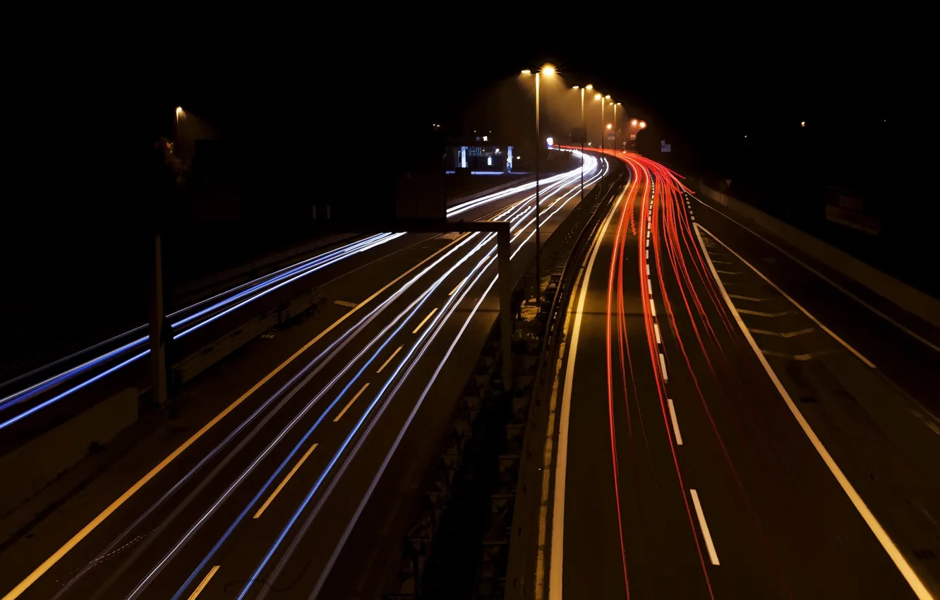 Photo wallpaper night, the city, lights