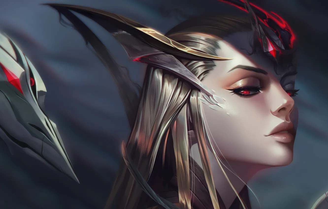 Photo wallpaper the game, game, red eyes, demoness, characters, League of Legends, lol, LoL