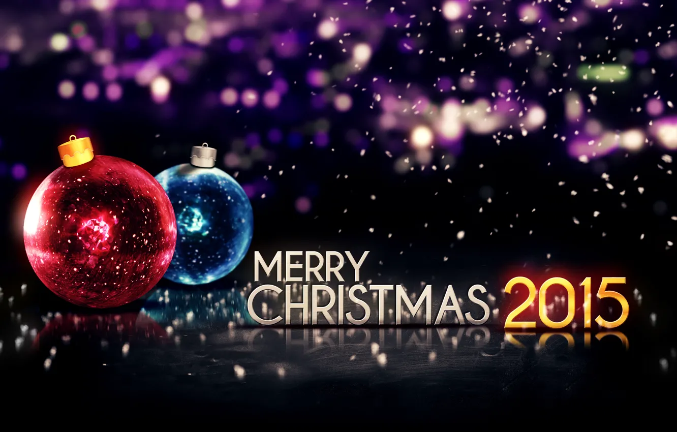 Photo wallpaper new year, Christmas, Christmas, balls, New Year, Happy, 2015, Merry