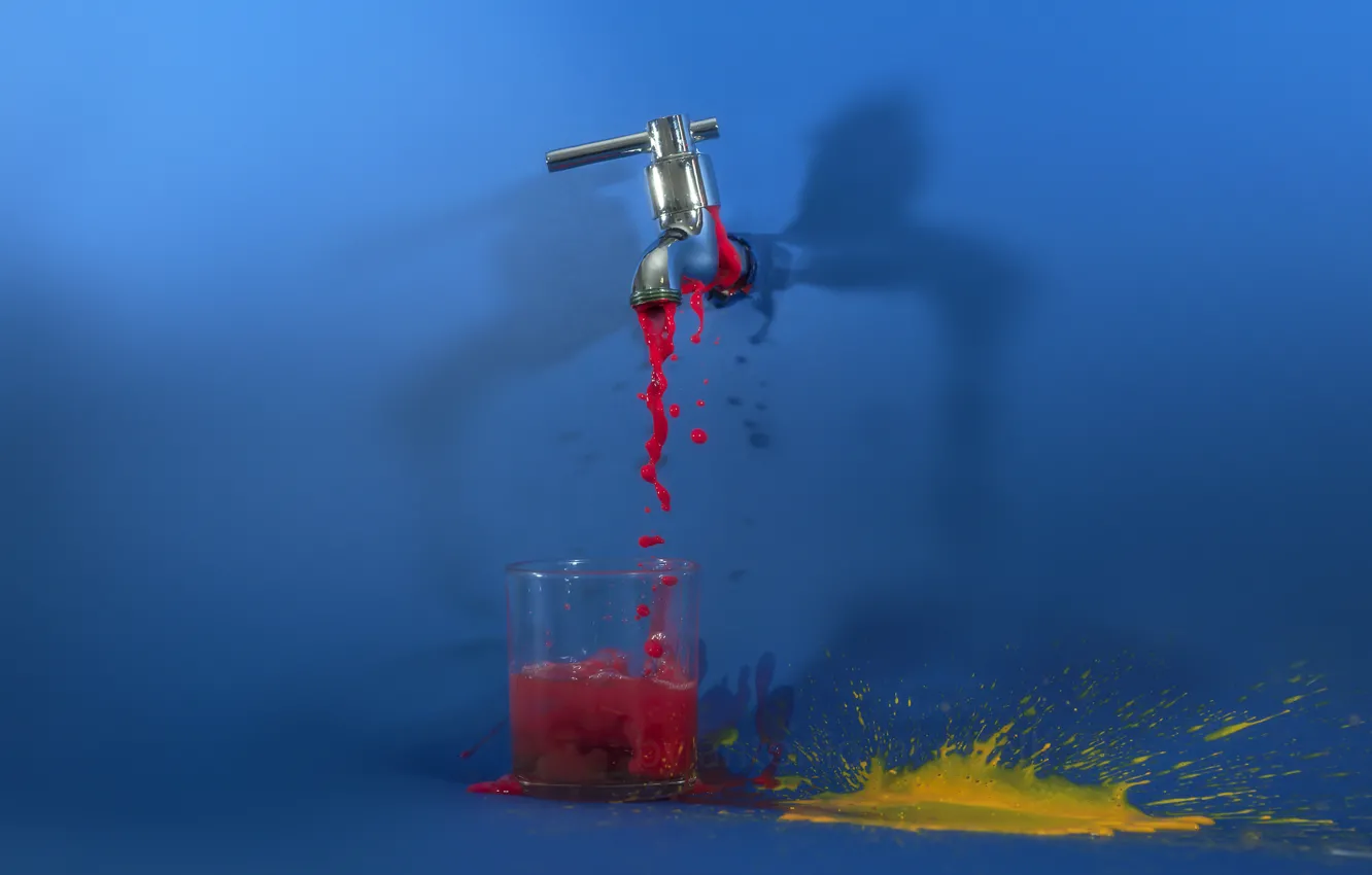 Photo wallpaper glass, paint, crane