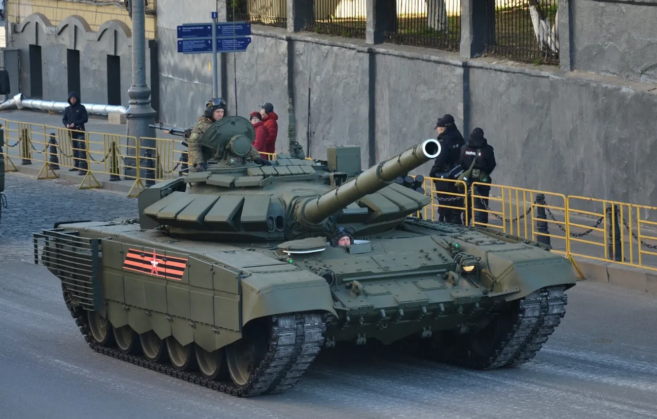Photo wallpaper MBT, T-72 B3, tank of the Russian armed forces, rehearsal of the Victory Parade
