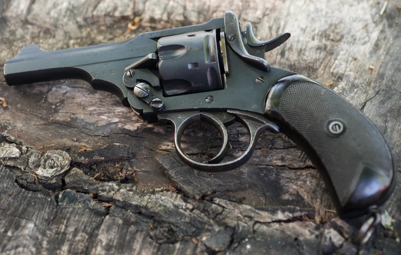 Photo wallpaper trunk, revolver, Webley, Mark V