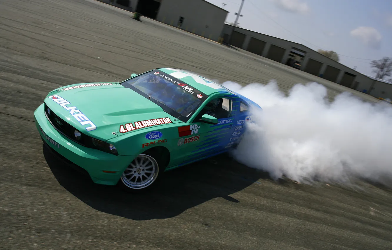 Photo wallpaper Mustang, Ford, drift, Formula Drift, Gittin, Falken Tire