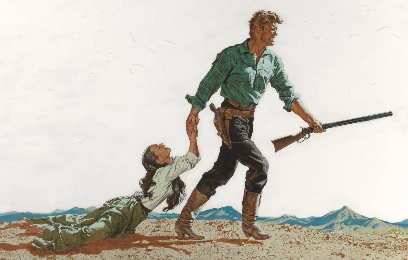 Photo wallpaper 1960, classic, Audrey Hepburn, Western, the Unforgiven, Burt Lancaster, "Unforgiven"