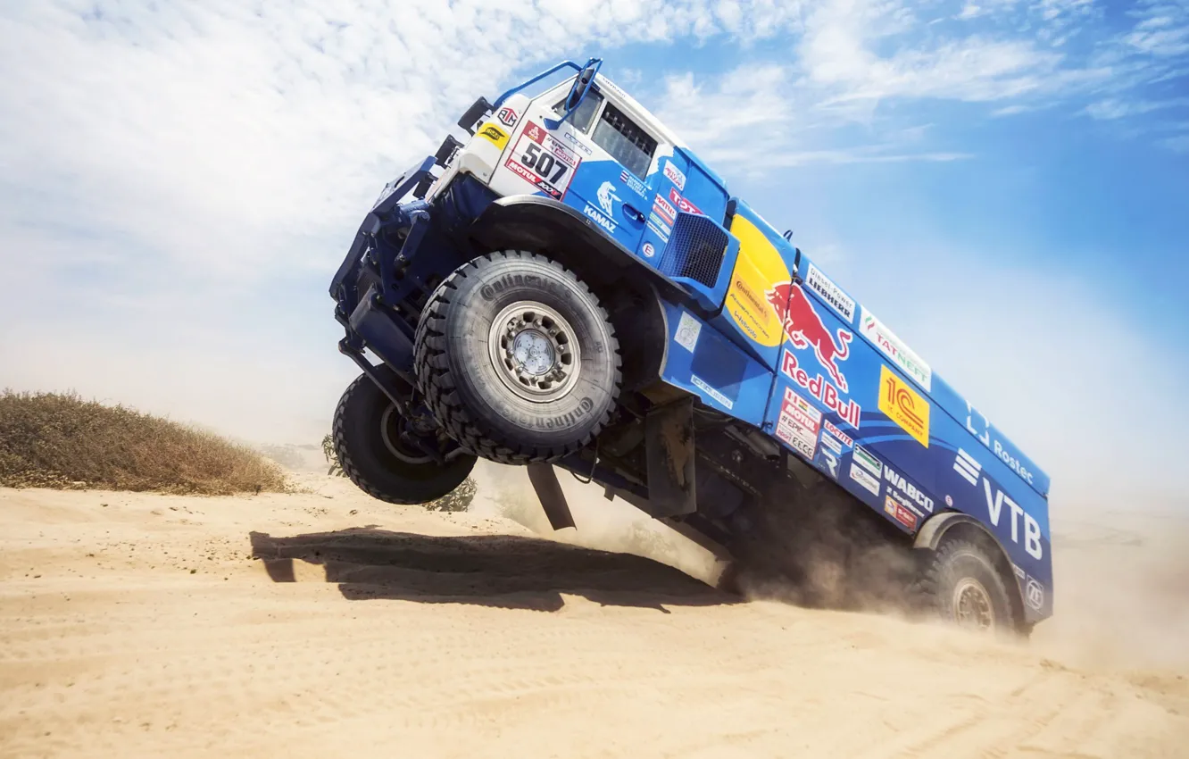 Photo wallpaper Sand, Wheel, Sport, Speed, Truck, Race, Master, Russia