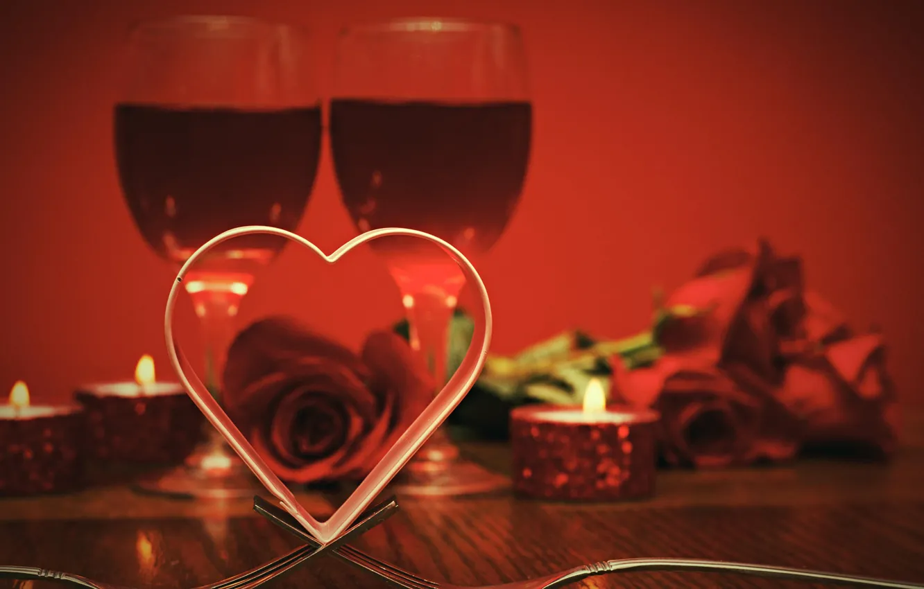 Photo wallpaper love, heart, valentine's day, roses