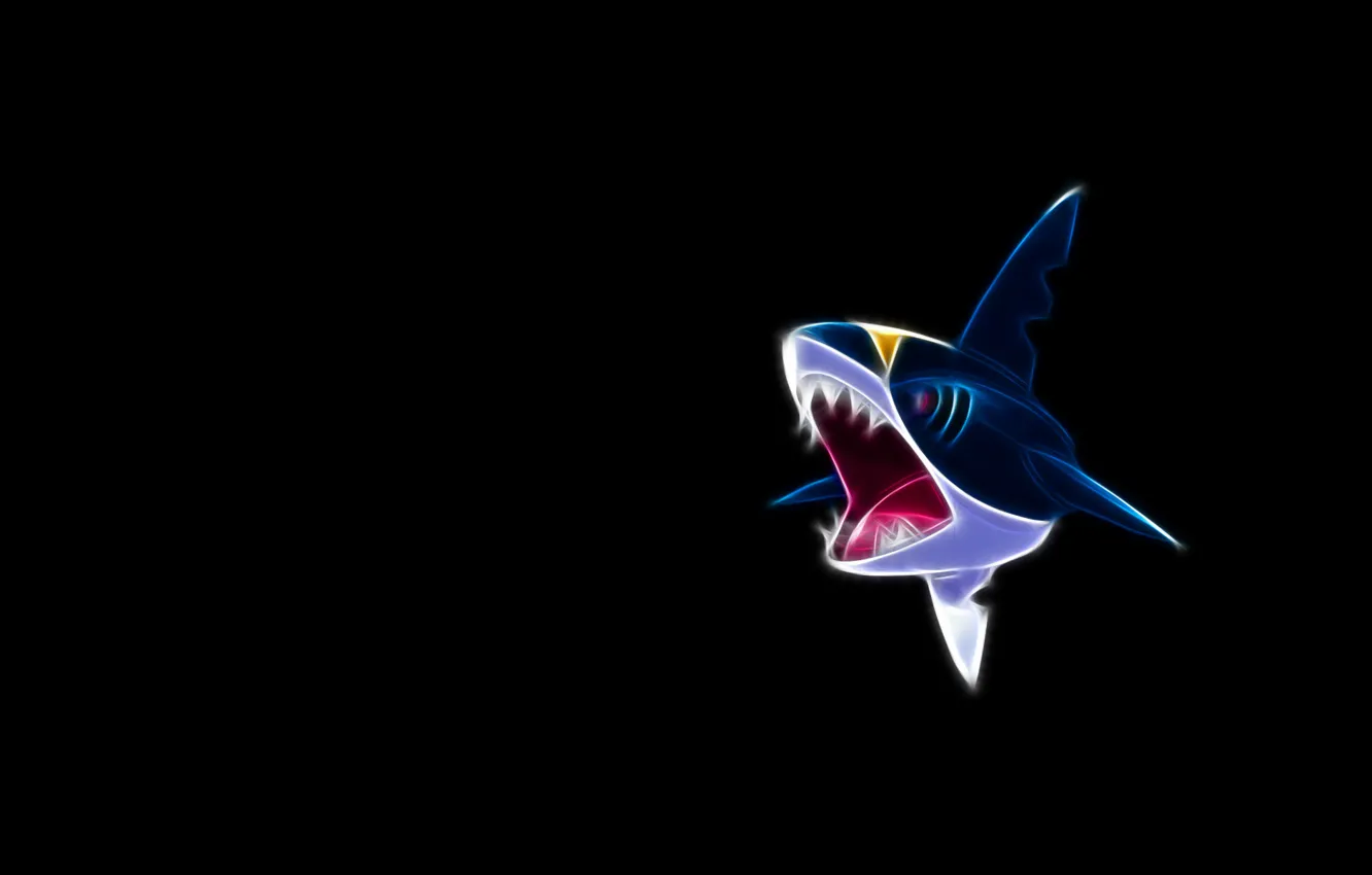 Photo wallpaper glows, pokemon, pokemon, neon lines, sharpedo