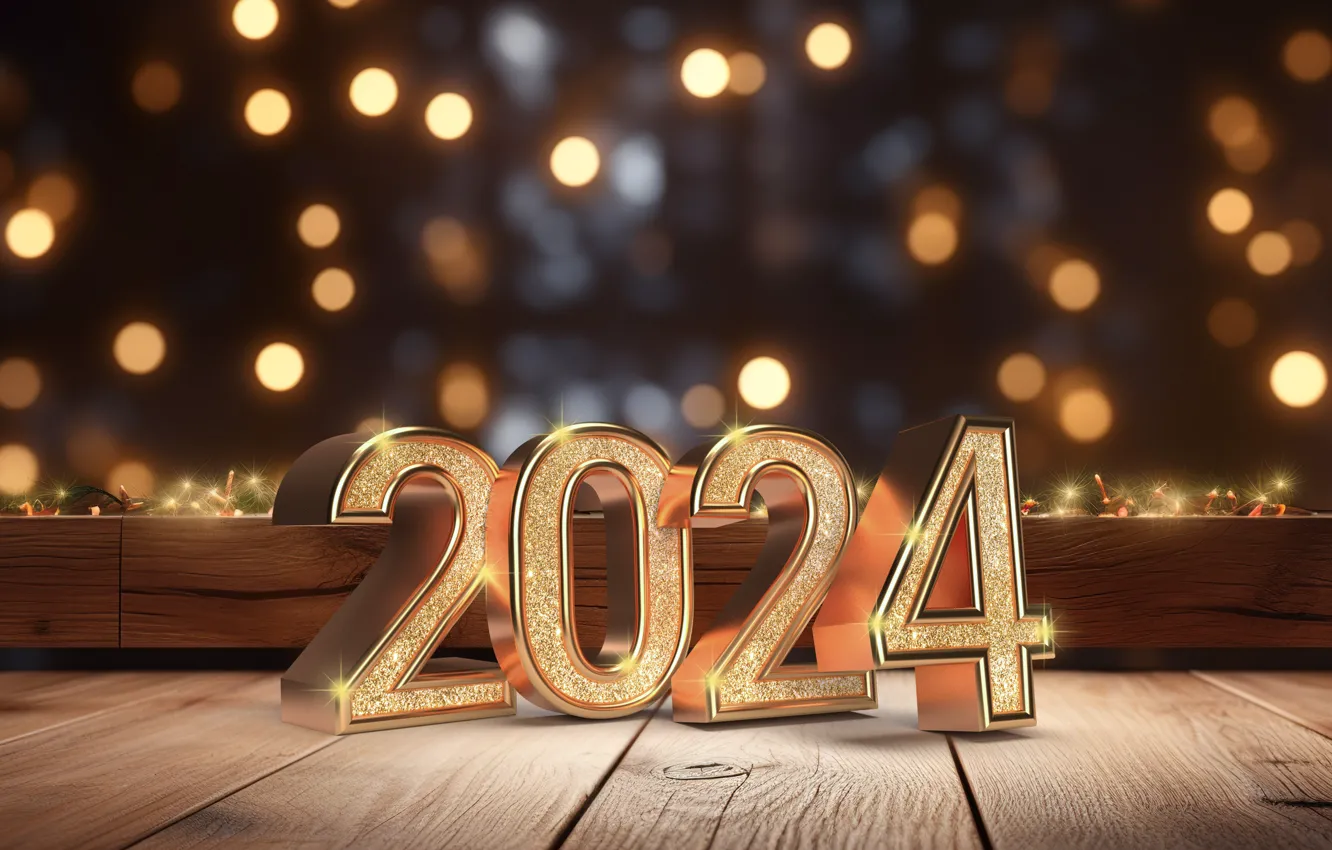 Photo wallpaper decoration, background, gold, new year, figures, golden, Christmas, wood